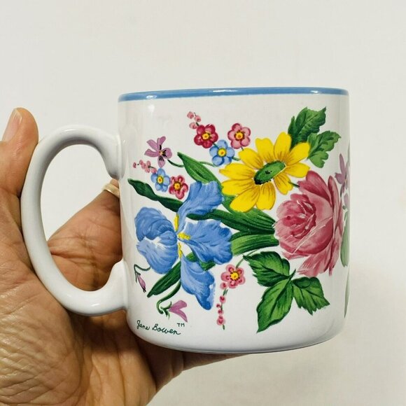 Flowers Balloons Jane Bowen Mug 670100 Spring Summer Garden Blossom Gardener - Picture 2 of 12